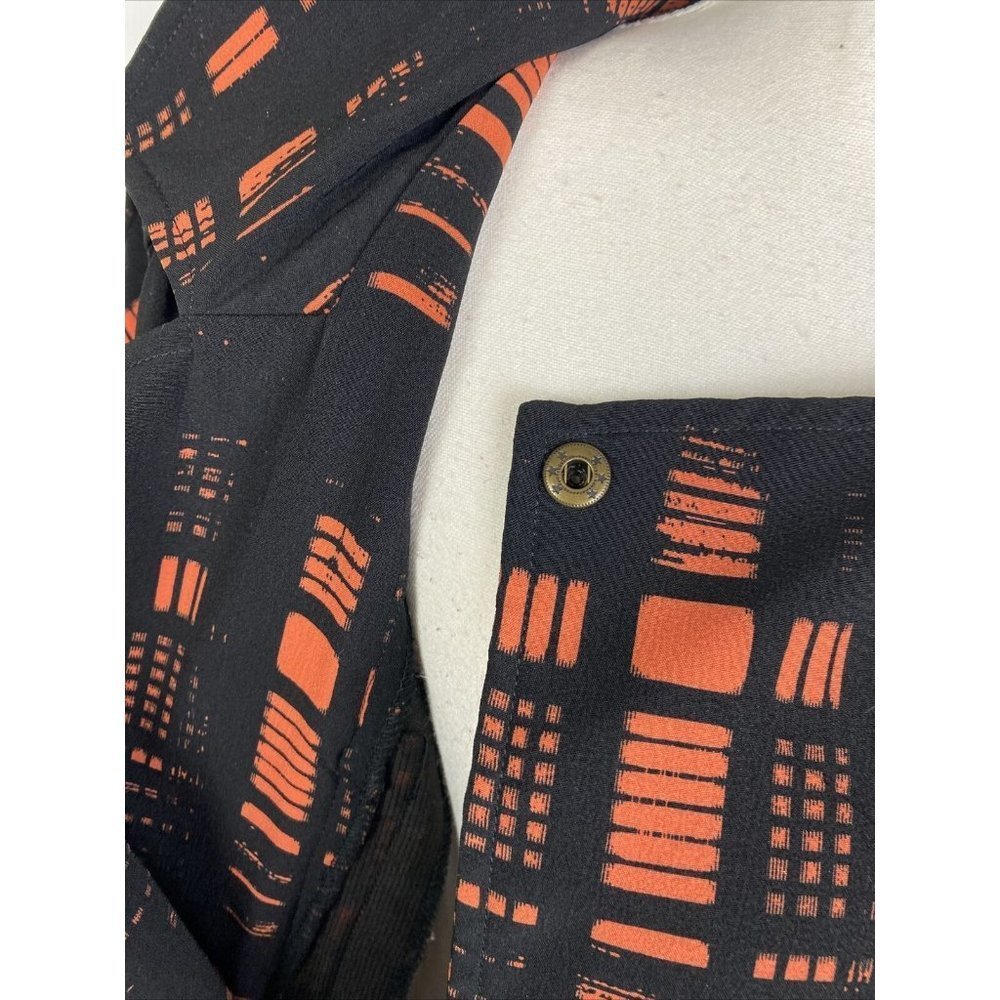 City Chic Size M Women's Tunic Dress Black Orange Geometric Zip up - Picture 3 of 9